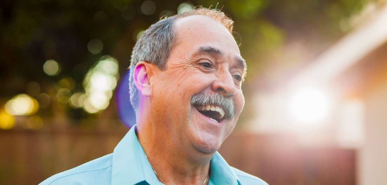 23 Oct 2014 --- Portrait of senior man with wide smile --- Image by © Kevin Kozicki/Corbis