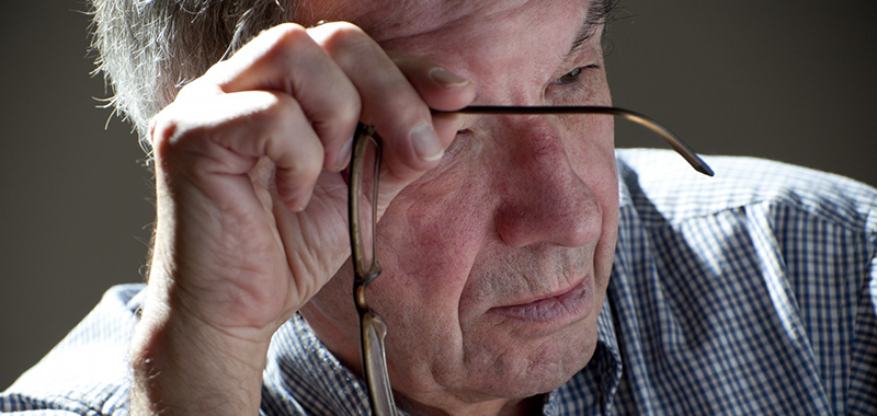 28 Jun 2012, England, UK --- concerned mature seventy year old retired person --- Image by © David Burton/Corbis