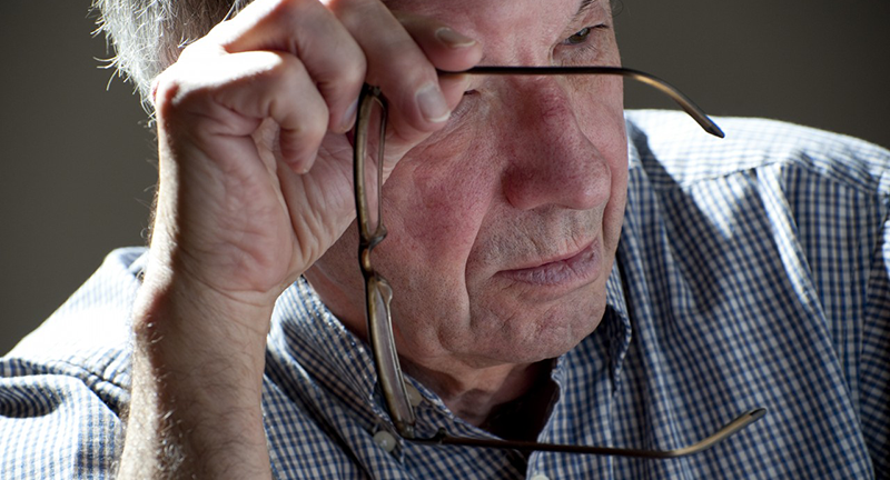 42-37656139 28 Jun 2012, England, UK --- concerned mature seventy year old retired person --- Image by © David Burton/Corbis