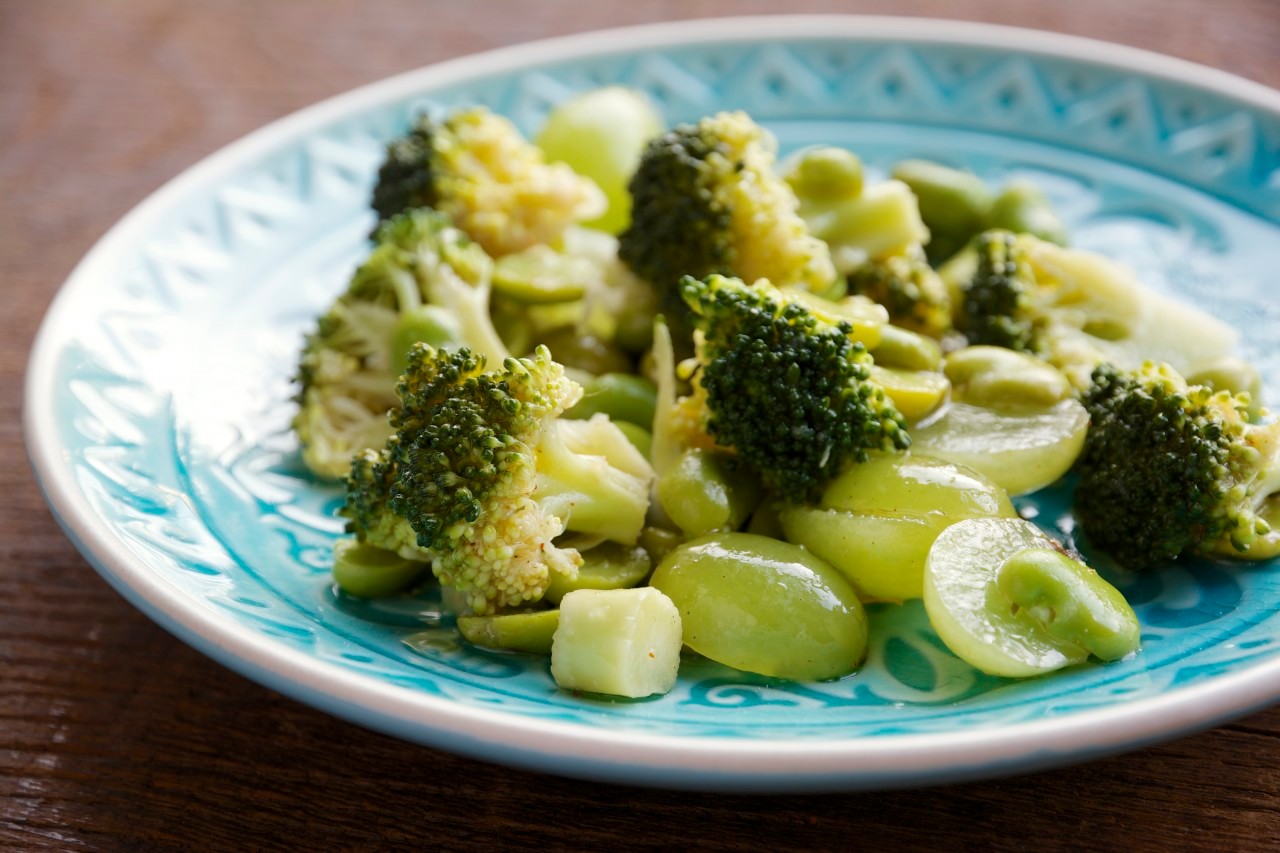 25 Mar 2014 --- Broccoli, Fava Bean and Grape Salad --- Image by © Harald Walker/Westend61/Corbis