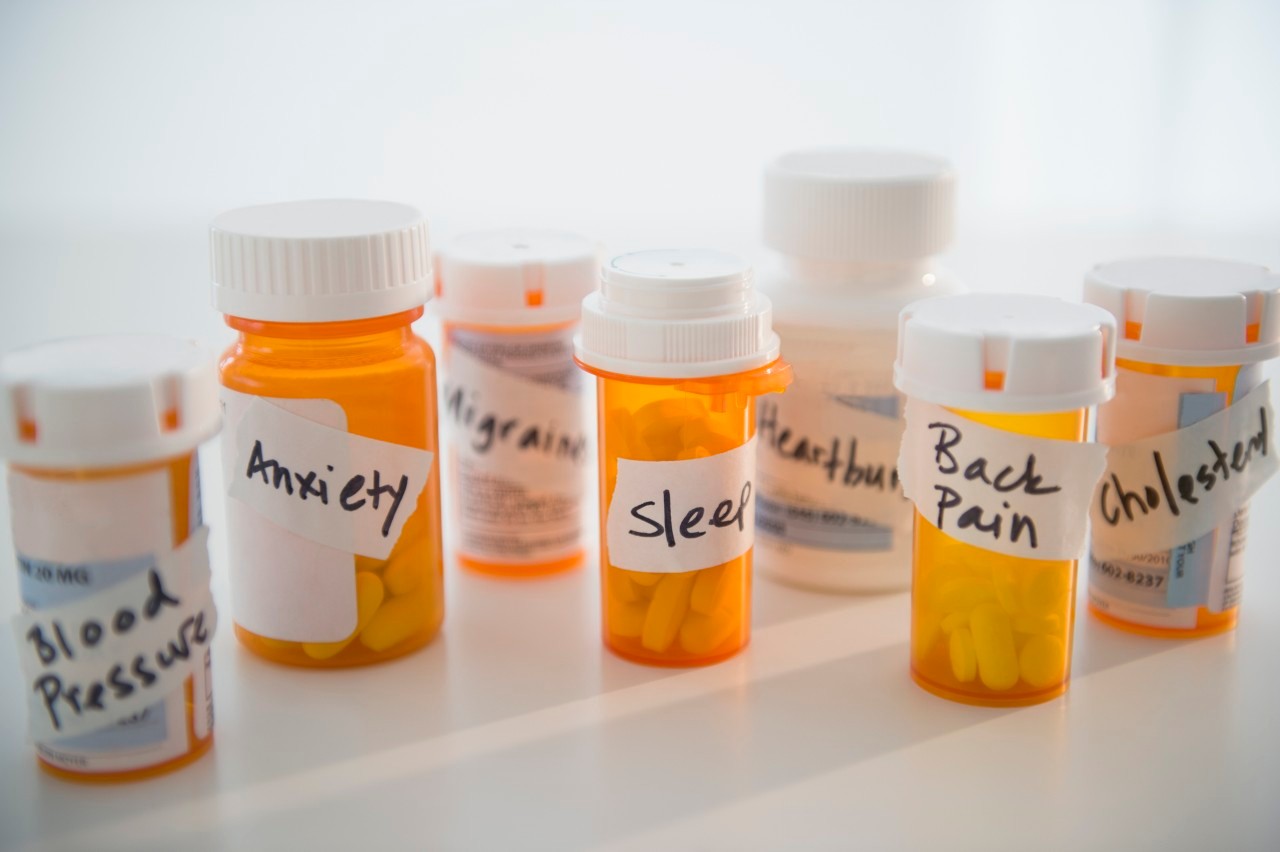 14 Mar 2014 --- Studio shot of pill bottles --- Image by © Jamie Grill/Tetra Images/Corbis
