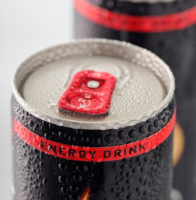 Cans of energy drink --- Image by © Riou/SoFood/Corbis