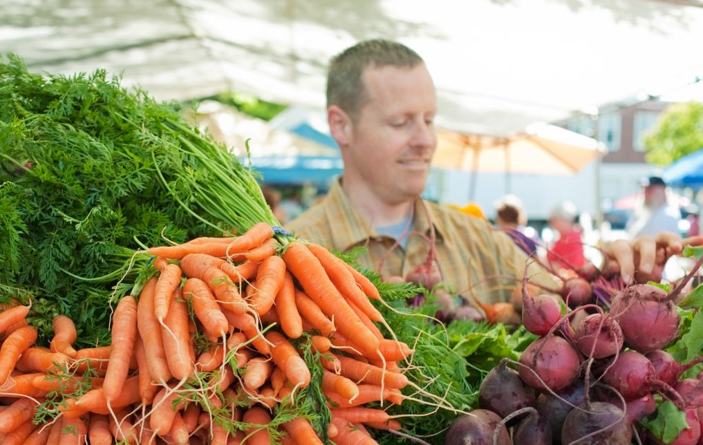 0042-11-30T00:00:00.000Z Locally grown organic produce at farmers' market --- Image by © Helen King/Corbis