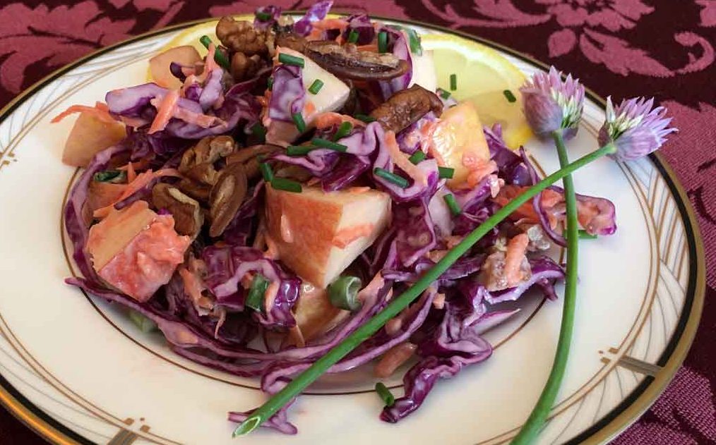 Purple Slaw with Pecans and Apples